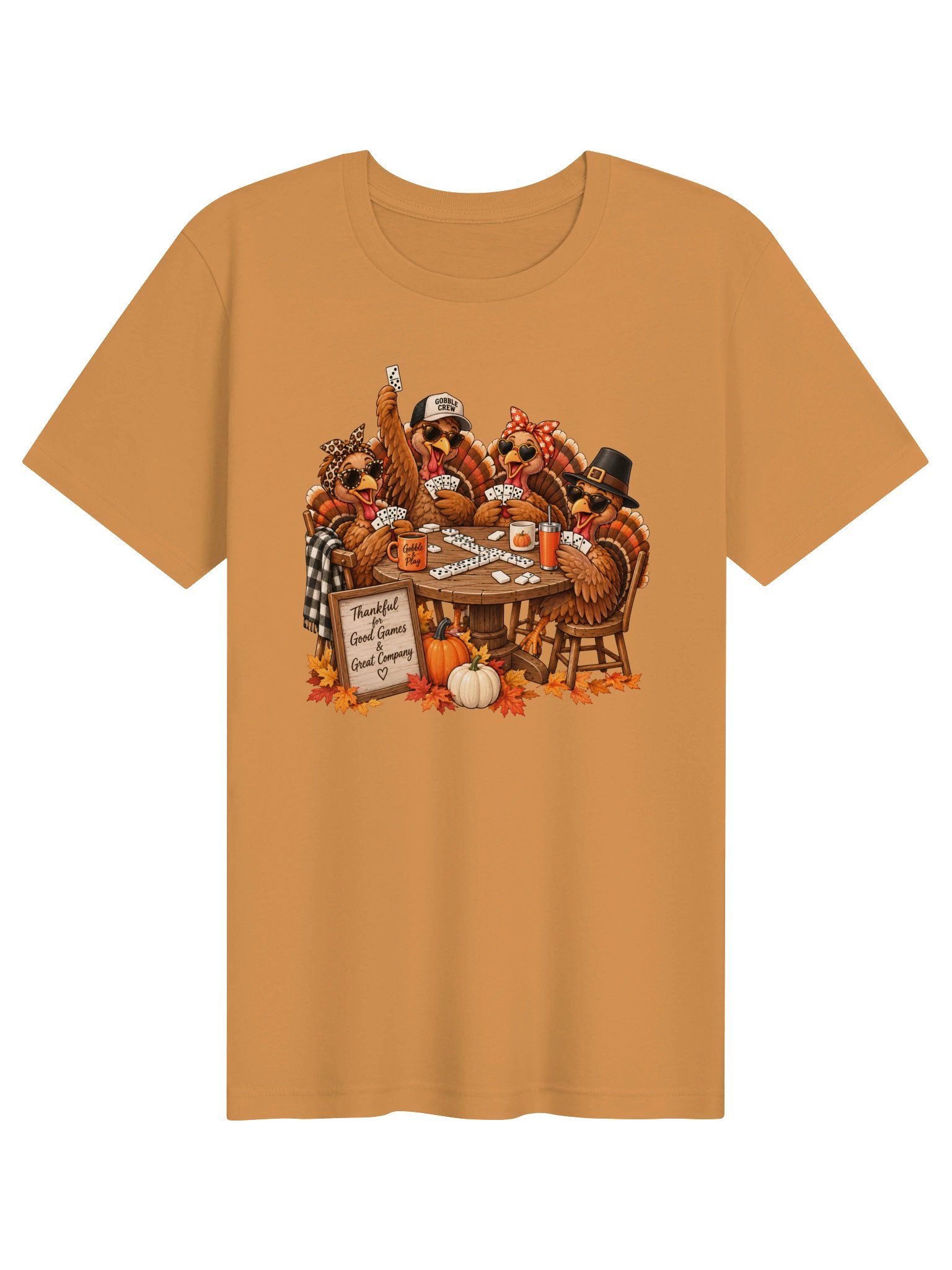 Thanksgiving Turkey Domino T-Shirt | Thankful for Good Games & Great Company product image (6)