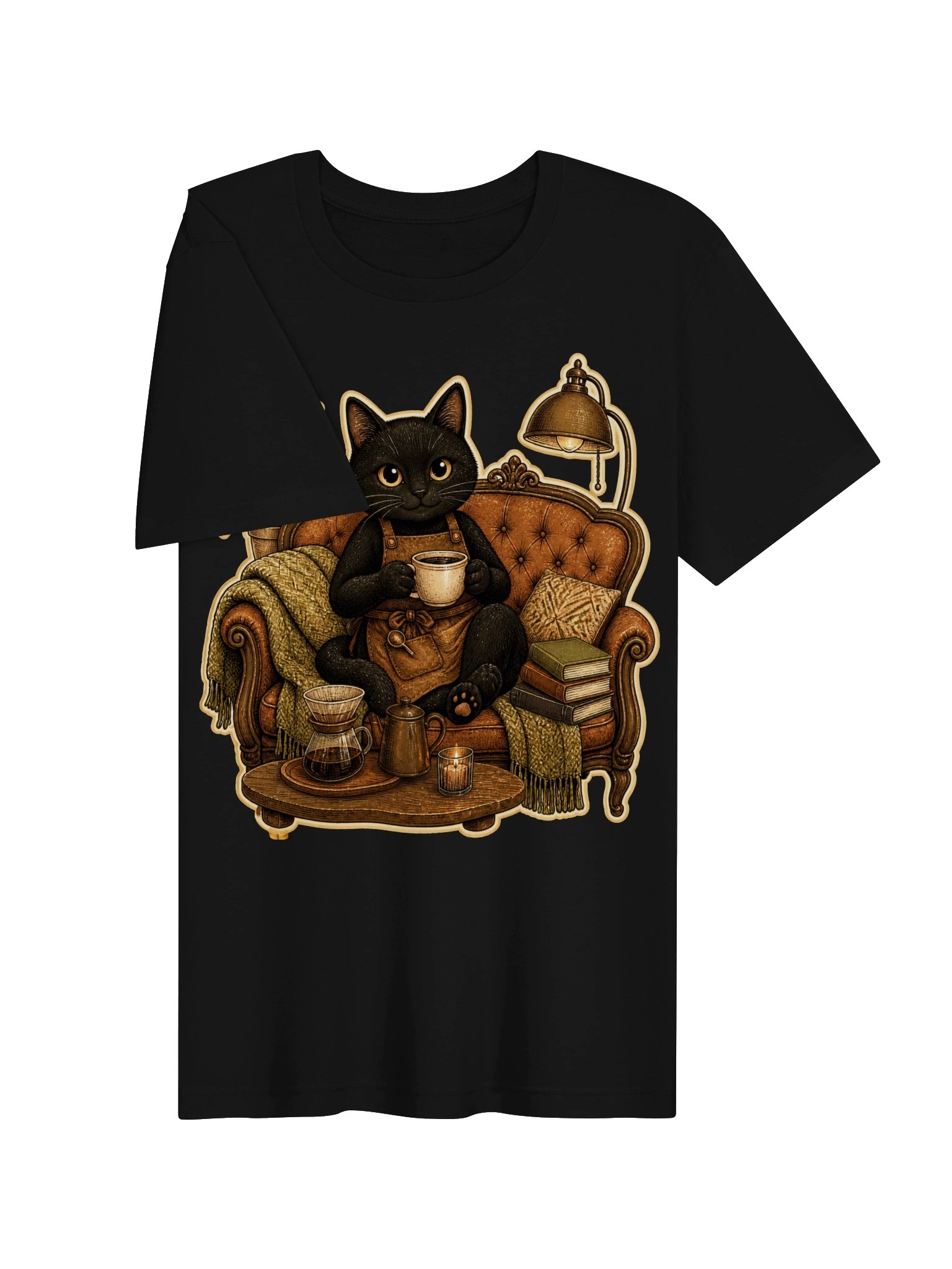 Vintage Black Cat Coffee Club T-Shirt | Cozy Cat Cafe Shirt | Retro Coffee Lover Graphic Tee product image (20)