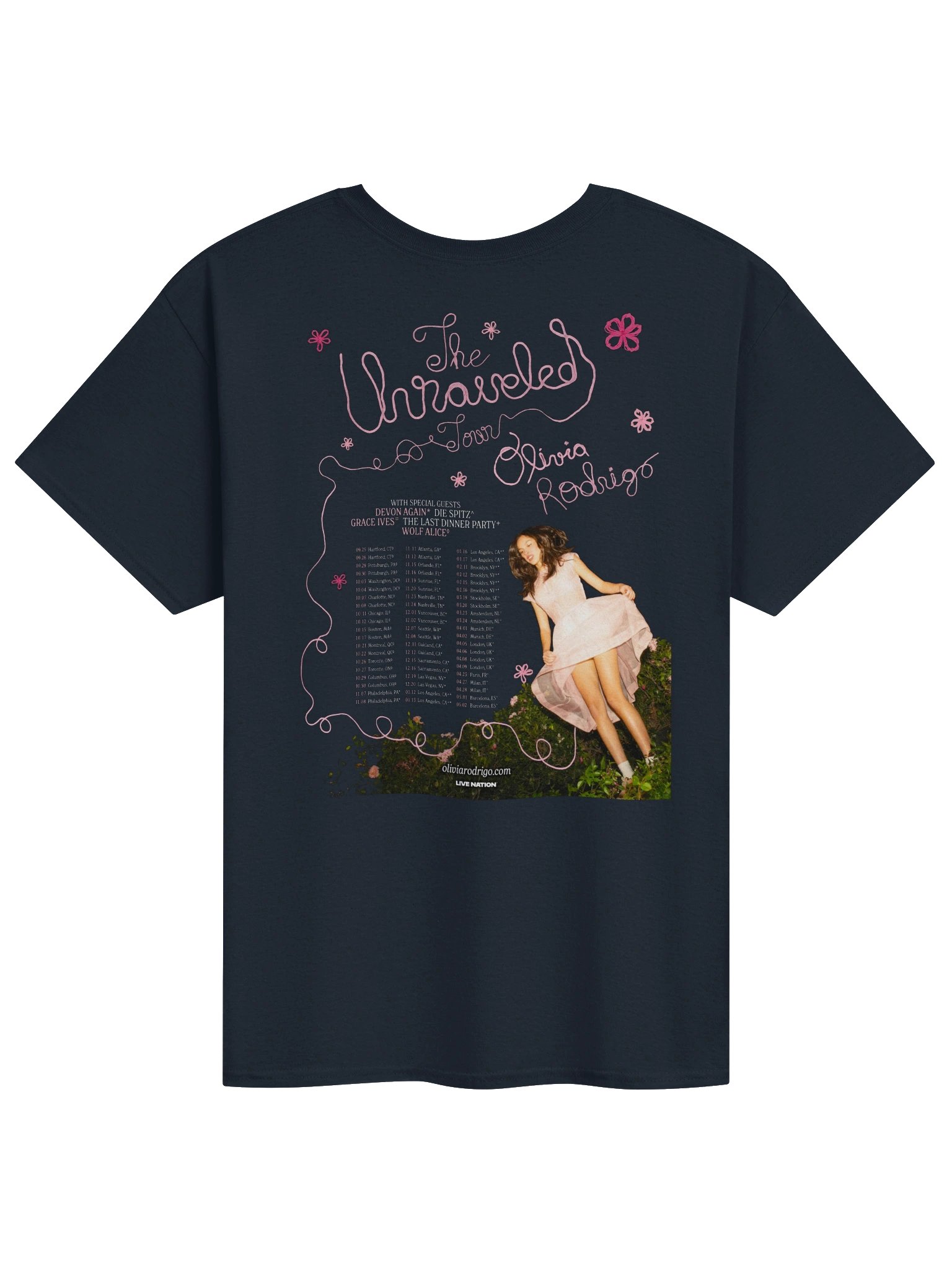Olivia Rodrigo The Unraveled Tour 2026 Merch Tshirt product image (2)