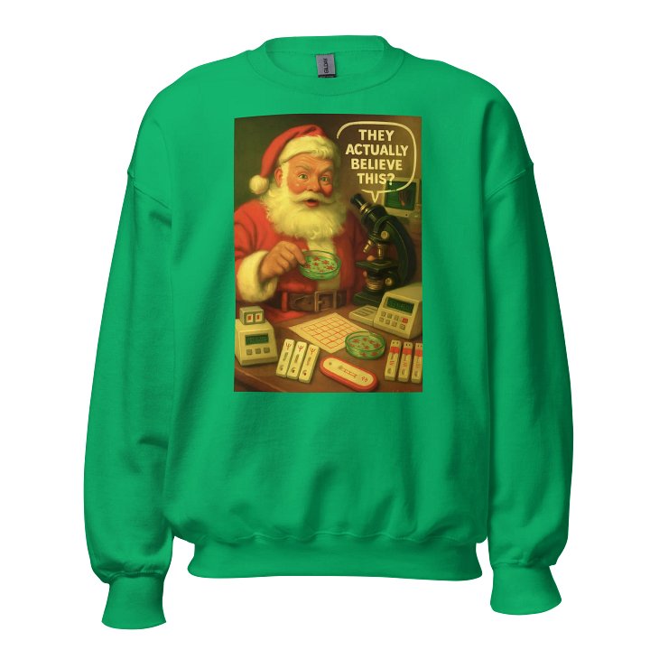 Skeptical Santa Crewneck Sweatshirt Green product image (1)