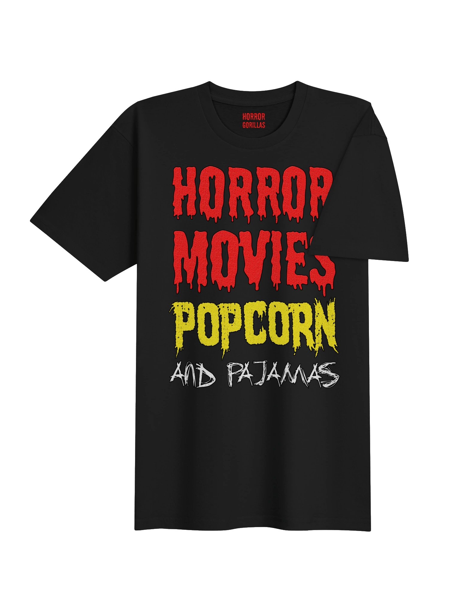 Horror Movies Popcorn And Pajamas T-Shirt product image (4)