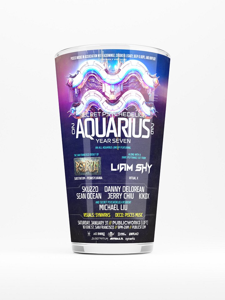 Aquarius 2026 Shaker Pint Glass product image (1)