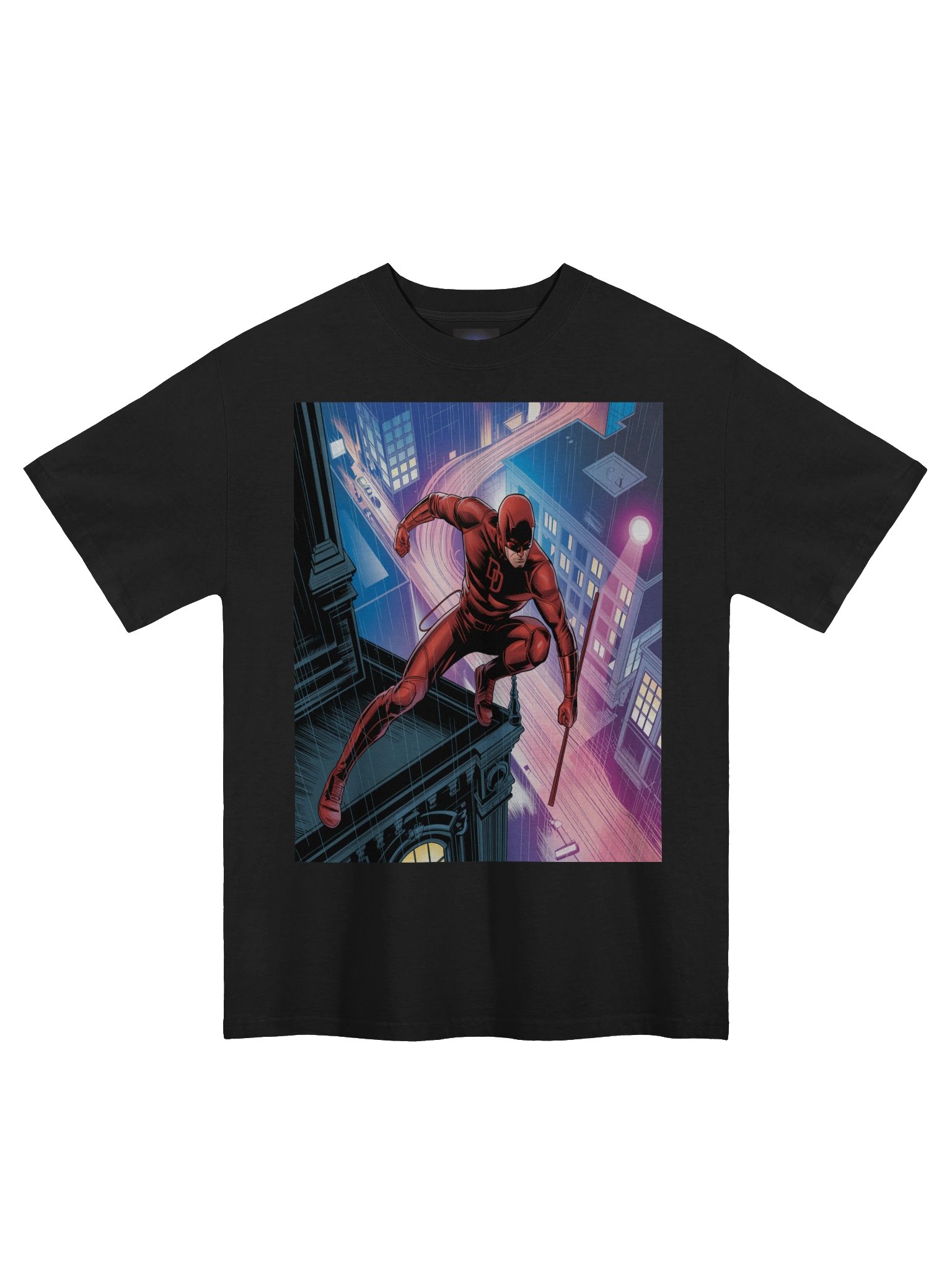 Daredevil's Crimson Vault – Premium Oversized Faded T-Shirt product image (3)
