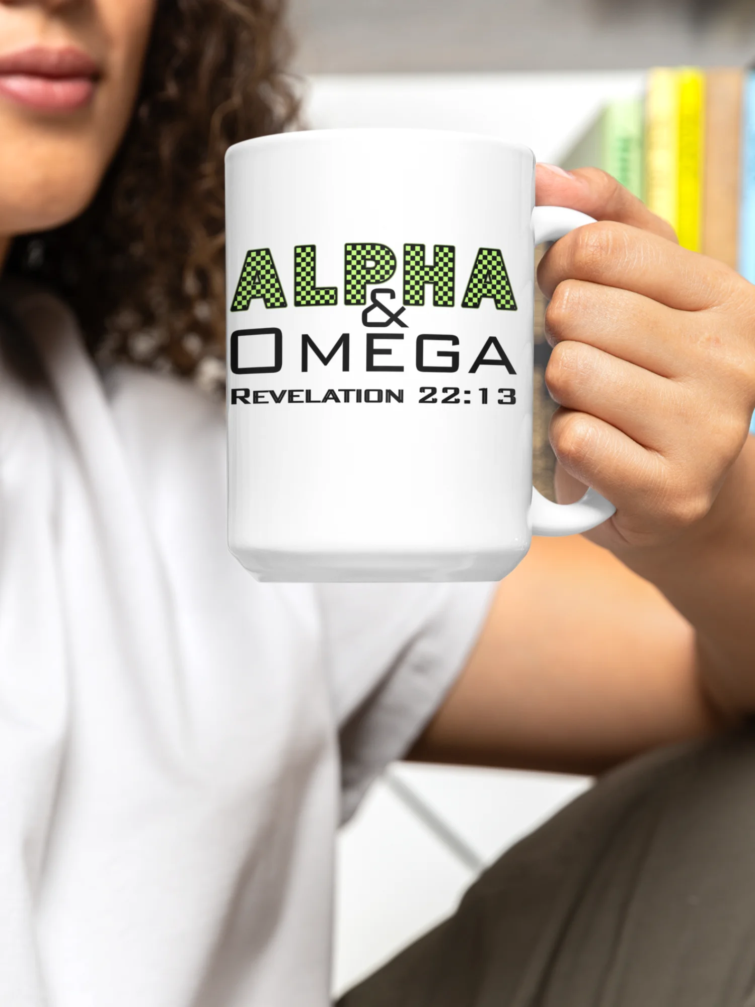 Alpha & Omega Christian 15 oz Mug | Jesus Christ Faith Gift | Inspirational Coffee Cup for Believers product image (7)