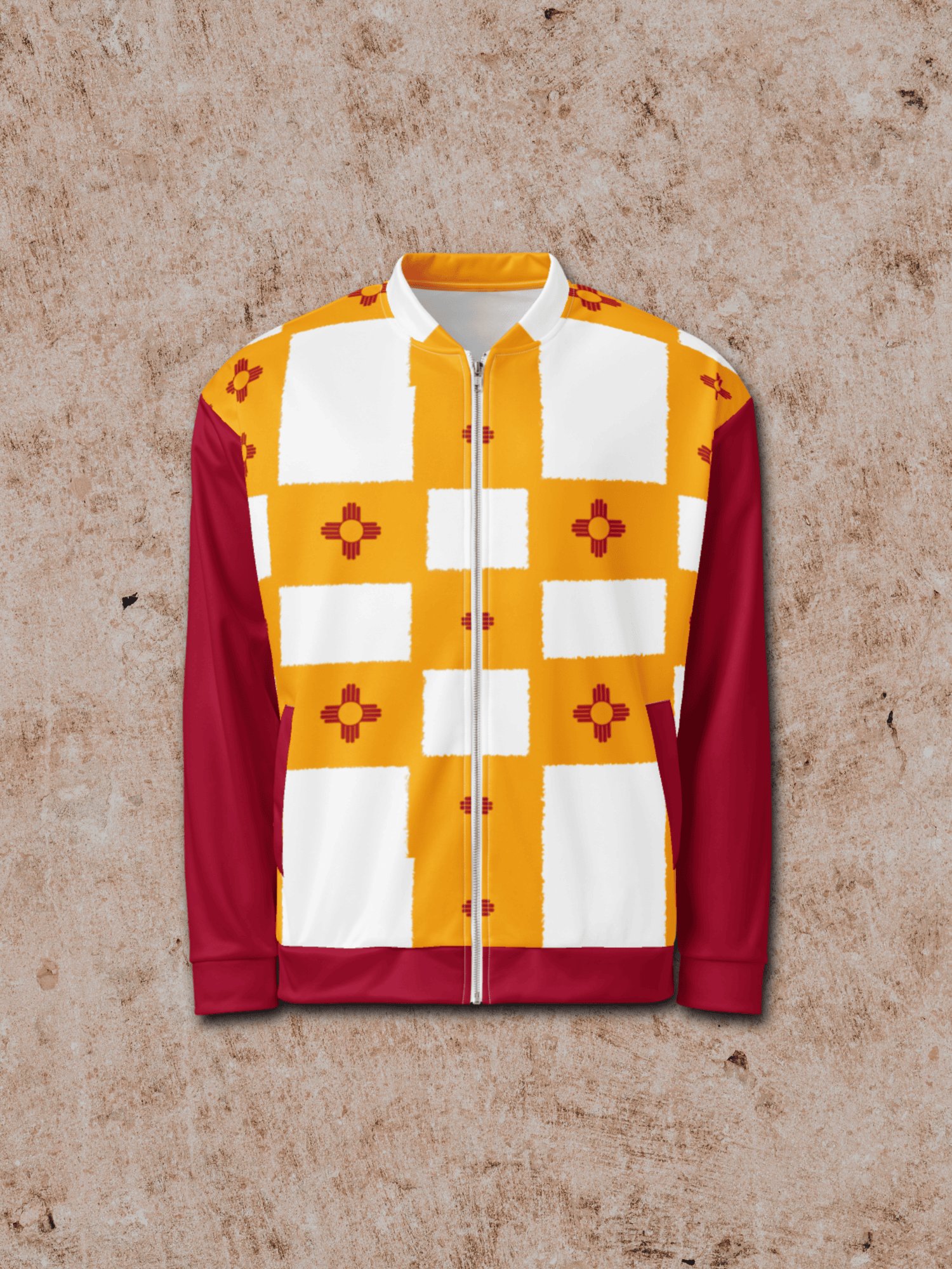 New Mexico flag Zia All-Over Bomber Jacket product image (1)