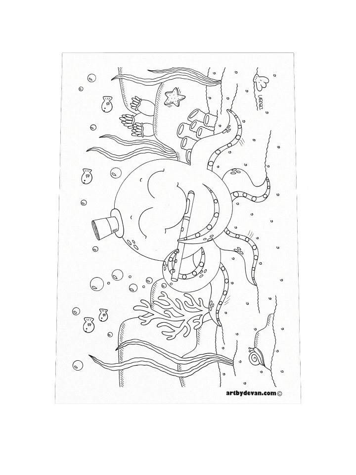 Color Your Own Art: Tentacle Tidal Tunes product image (1)