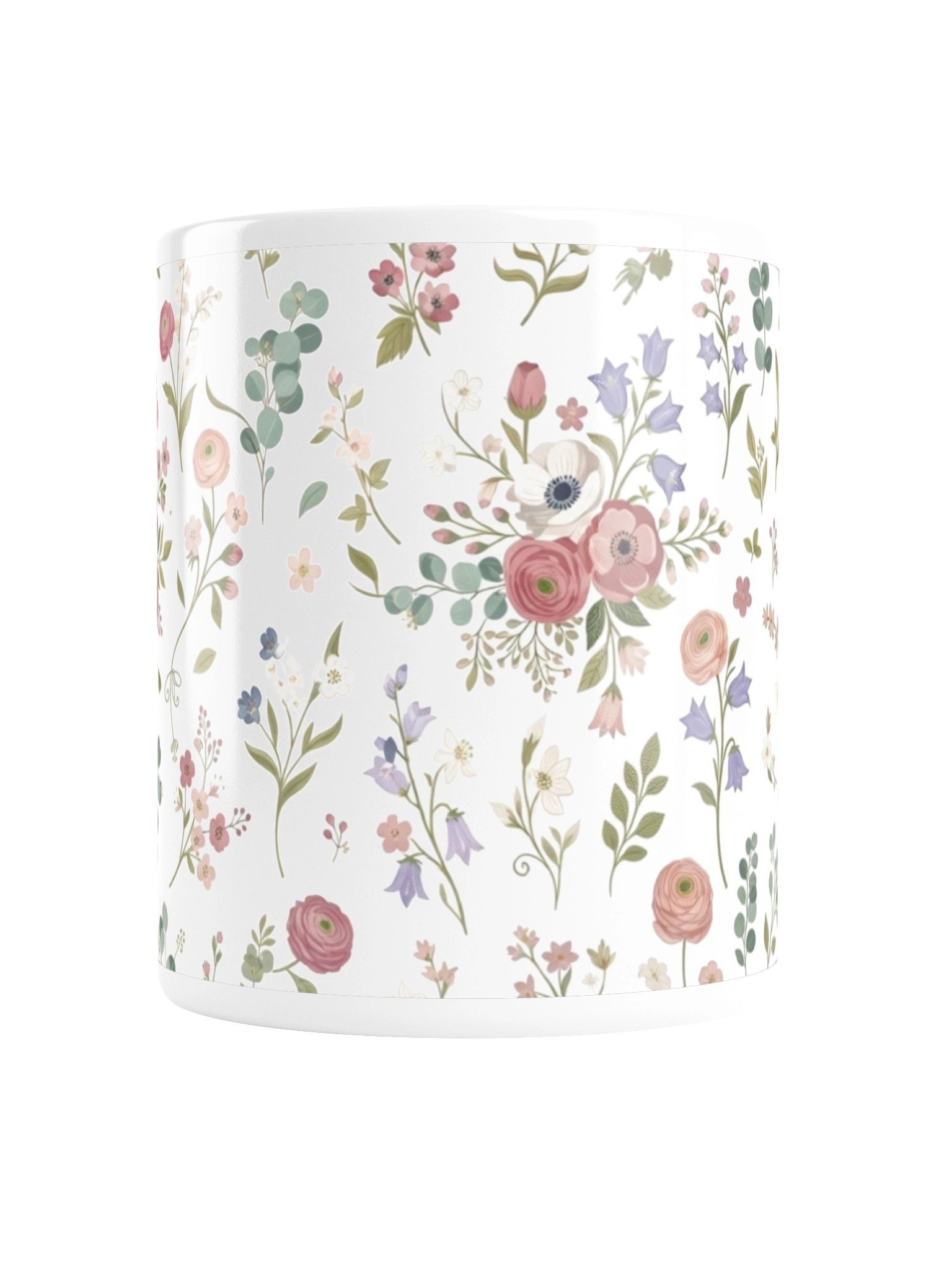 Elegant Floral Pattern Mug – Botanical Flowers & Leaves Coffee Cup product image (5)