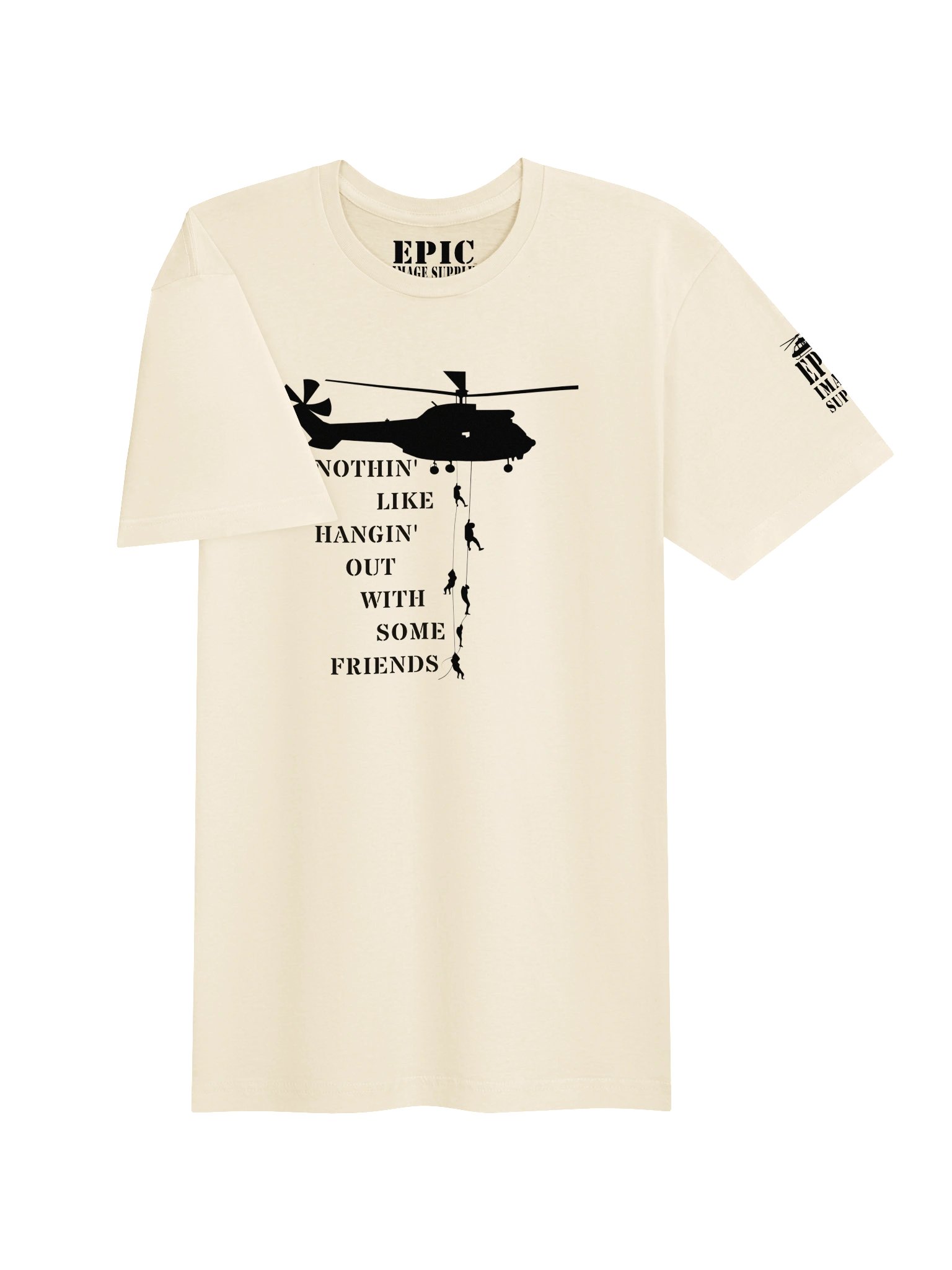 HANGIN OUT COTTON CREWNECK T-SHIRT-NATURAL product image (3)
