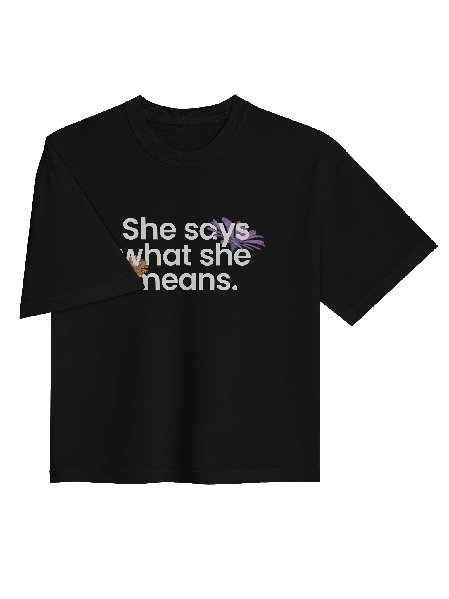 She Says Women's Dark Boxy T-Shirt product image (5)