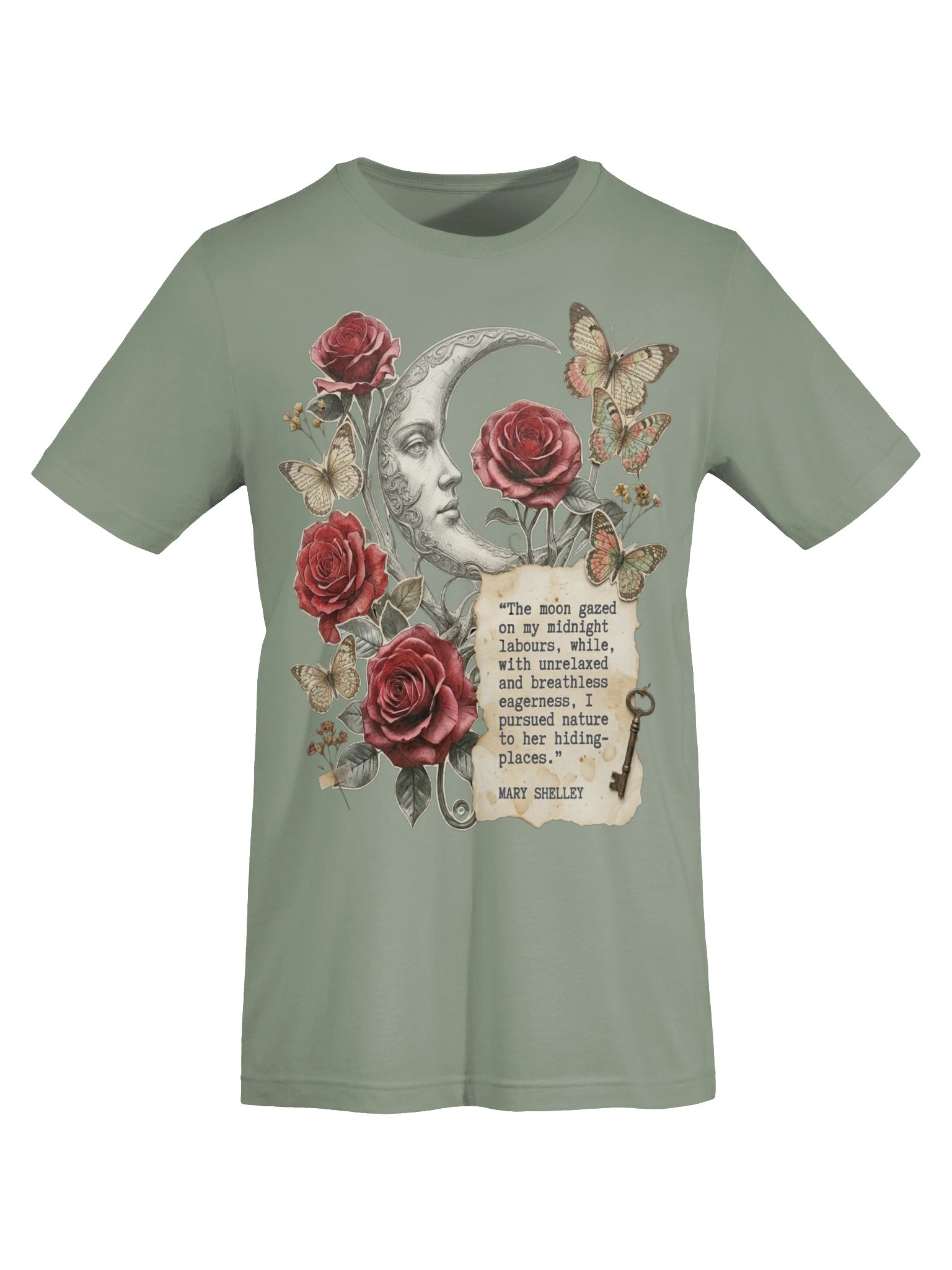 Mary Shelley Quote Shirt, Gothic Literature Tee, Dark Academia Floral Shirt product image (6)