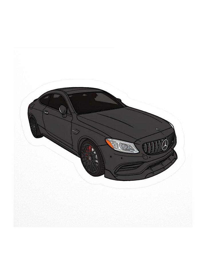Black Mercedes-AMG C63S Sticker (Retro, Sketch, Silhouette) product image (1)