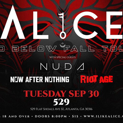 Atlanta! Come catch Riot Age opening for @alicemusicofficial , @nuda_music , and @nowafternothing Sep 30 at 529! These are so...