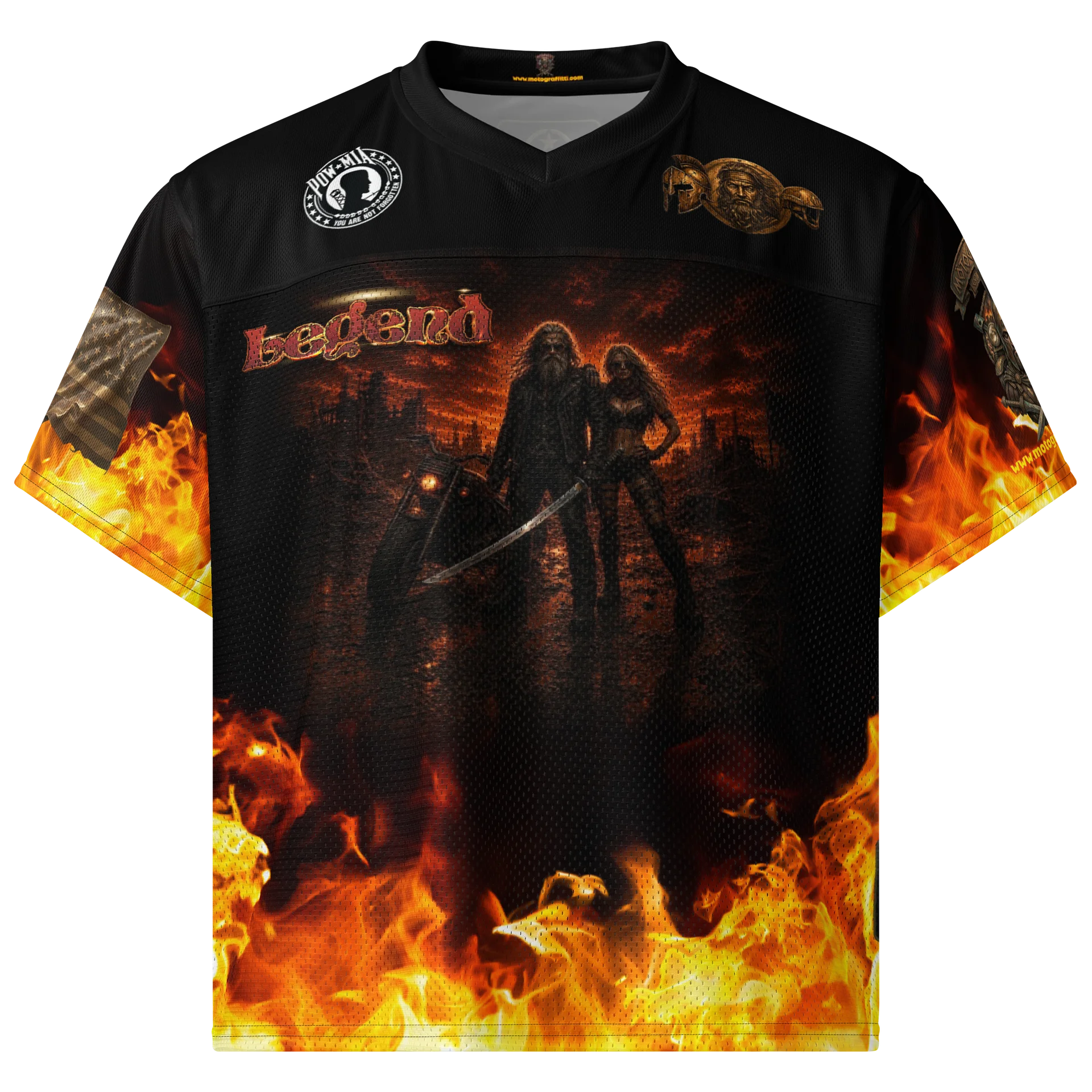 Legend of the MötoGraffitti Warrior Sage Football Jersey product image (1)