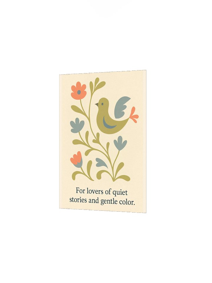 Gentle Bird & Floral Poster – Soft Beige with Quiet Storytelling – by M-Art & Design - Printed Poster product image (2)