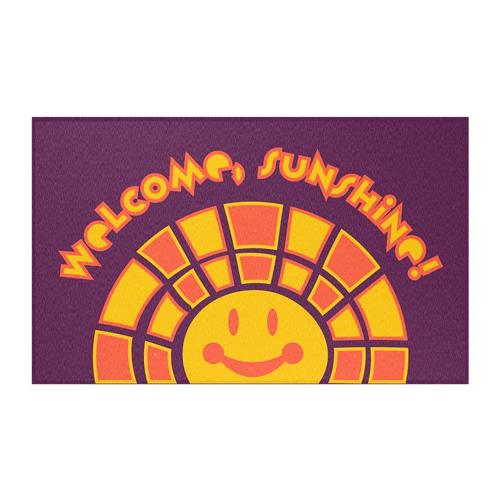 Welcome, Sunshine_Smiling Sun Area Rug_Grape product image (2)