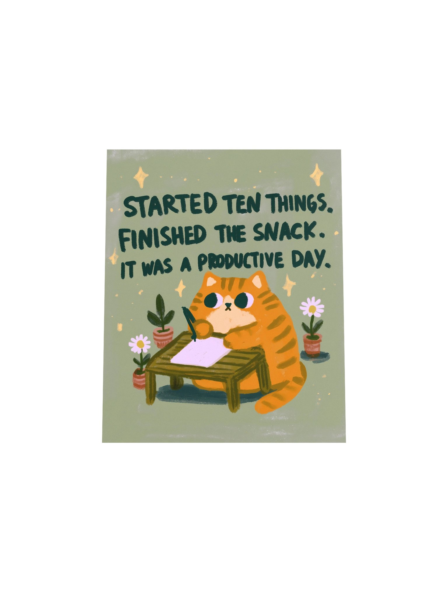 Productive Day Cat Quote Poster product image (17)