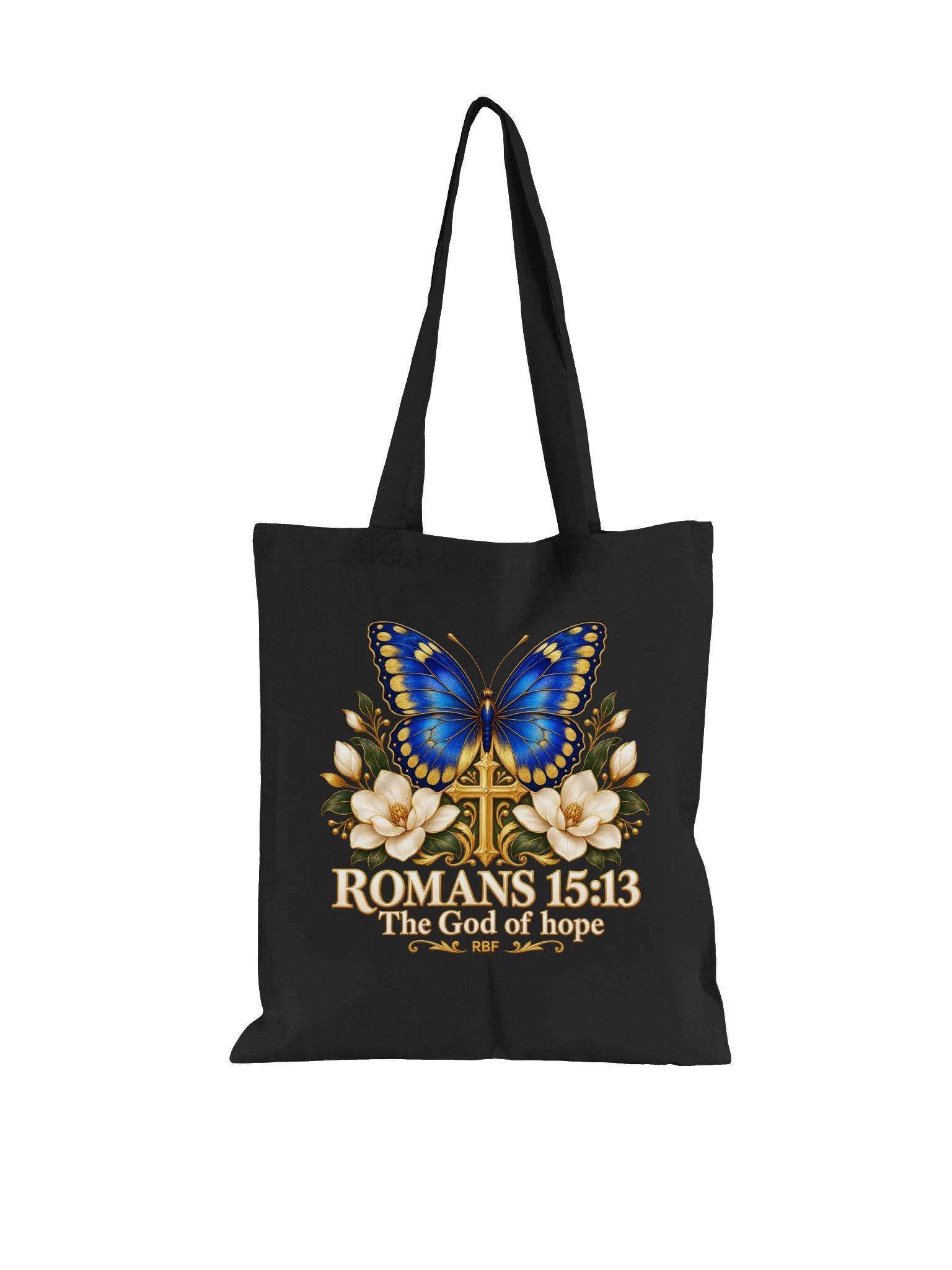 God of Hope Butterfly Cotton Tote — Romans 15:13 product image (1)