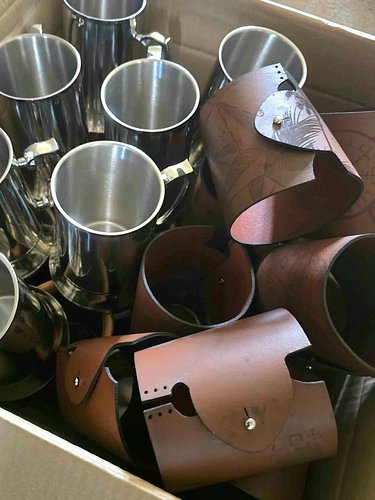Despite it being hotter than hell yesterday, I worked hard and stocked right up on both steel and mango wood tankards ready f...