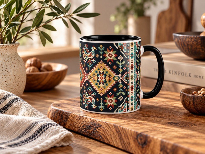 Folk Art Mug – Midnight Mosaic product image (1)