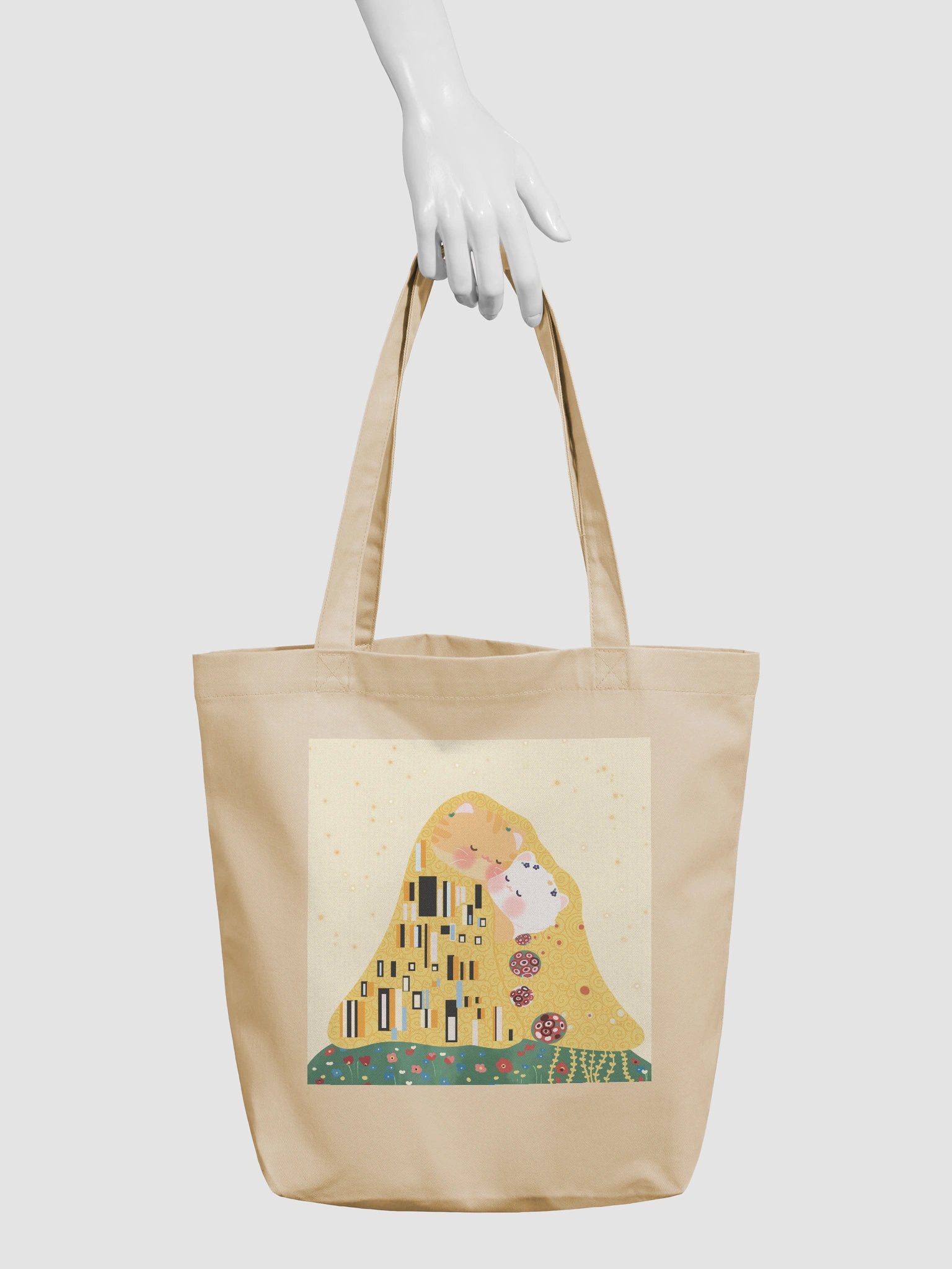 Orange and white cat in modern art Tote Bag product image (3)