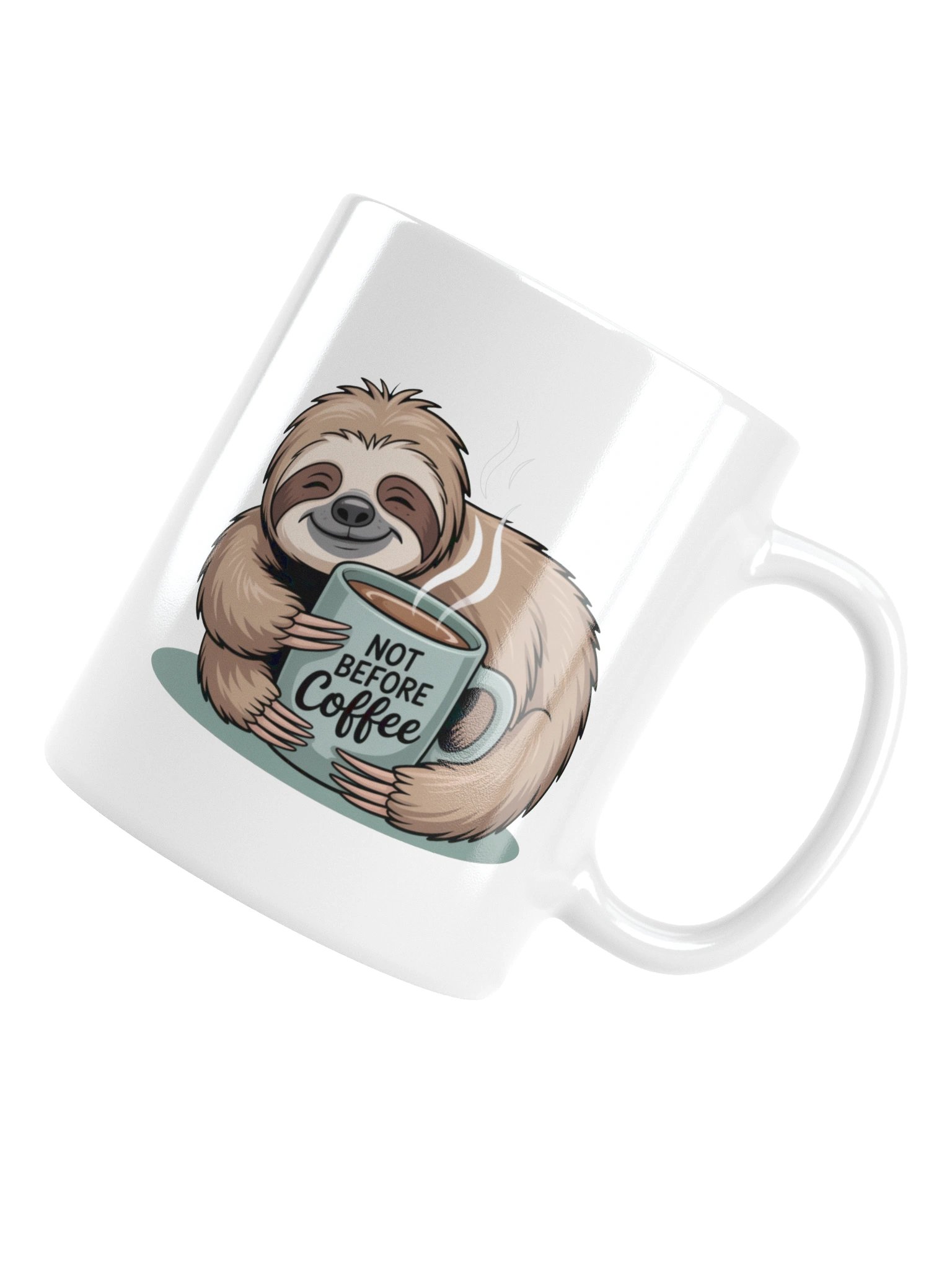 Not Before Coffee Funny Sloth Mug – Lazy Morning Humor product image (6)
