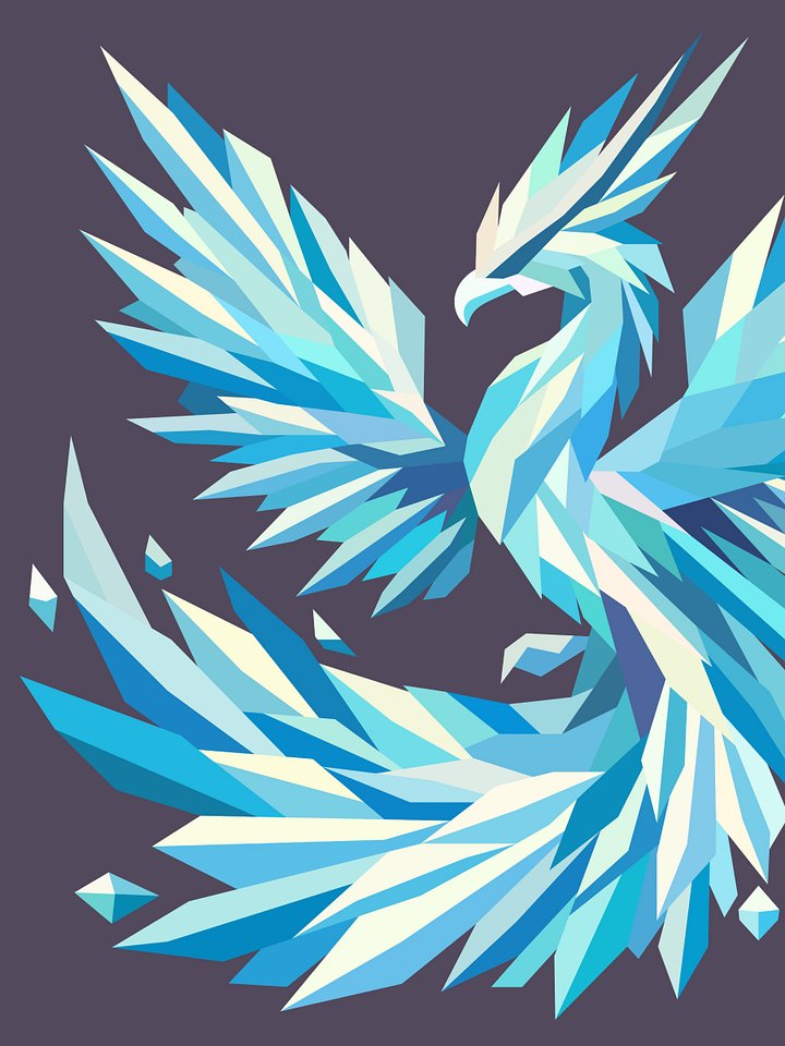 Free Geometric Phoenix PNG Art - Transparent Background, Low Poly Mythical Creature Illustration product image (1)