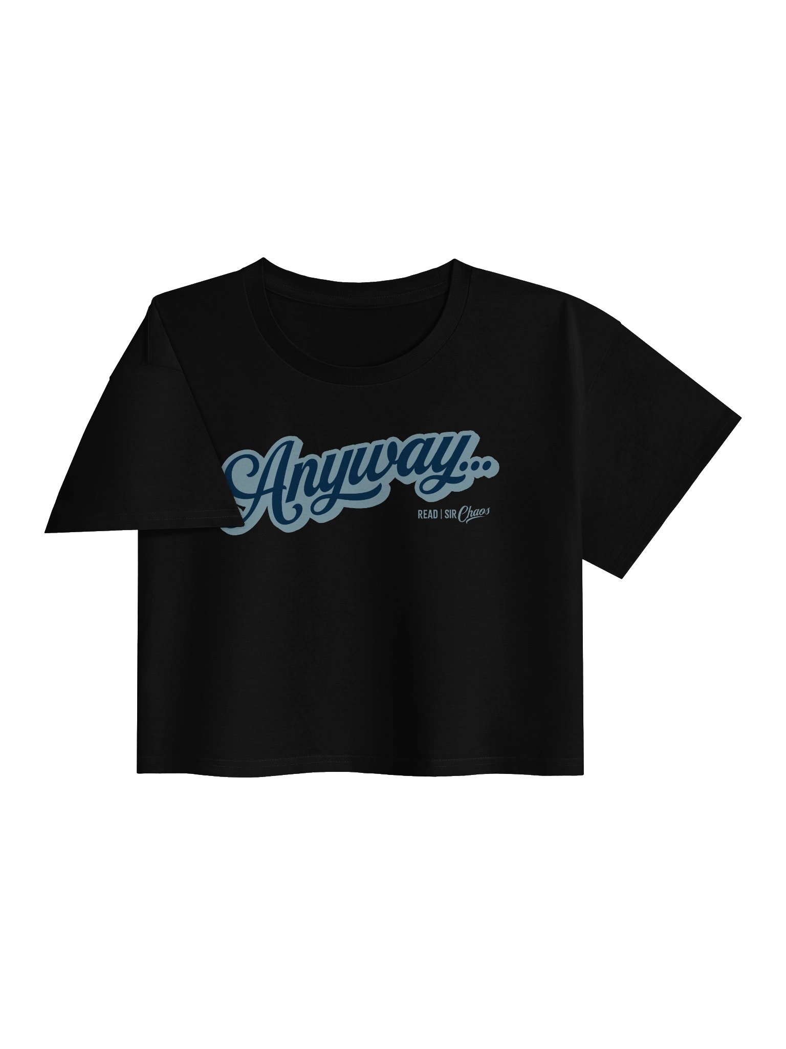 Anyway... Cropped Tee (Blue on blue solid) product image (13)