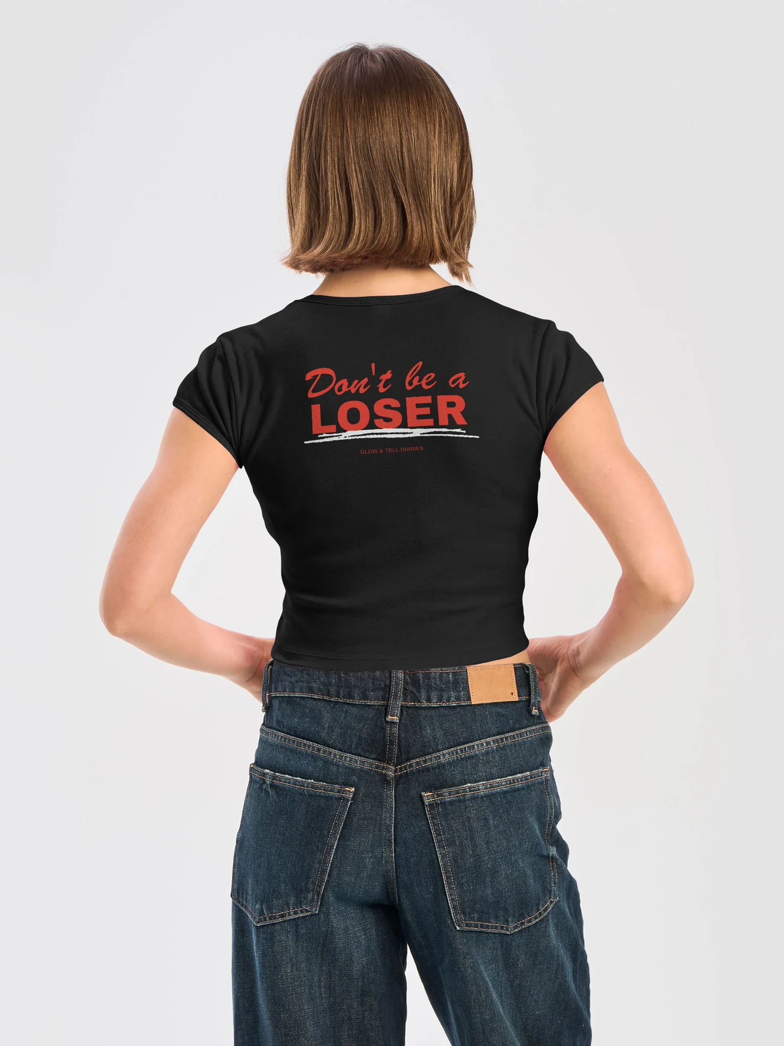 Don't be a LOSER Womens baby tee Black product image (4)