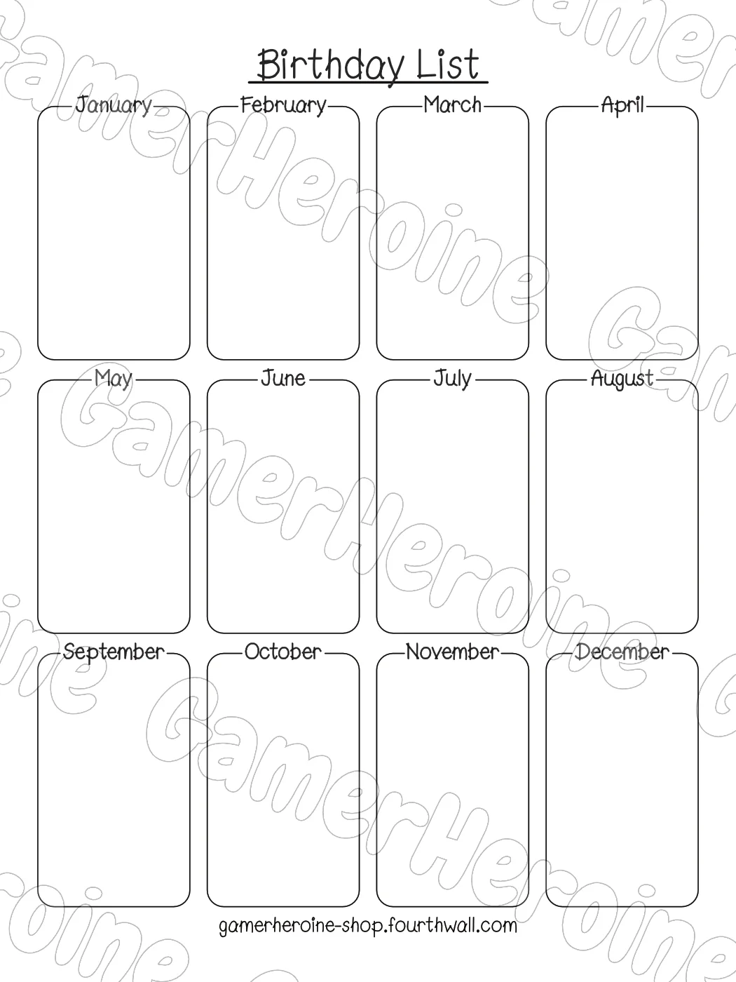 Birthday List product image (2)