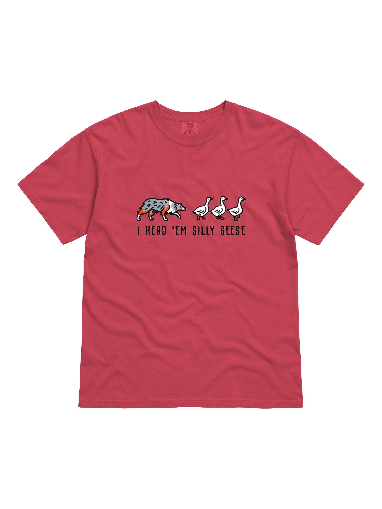 I Herd 'Em Silly Geese T-Shirt(Embroidered) of an Australian Shepherd(Blue Merle) product image (4)
