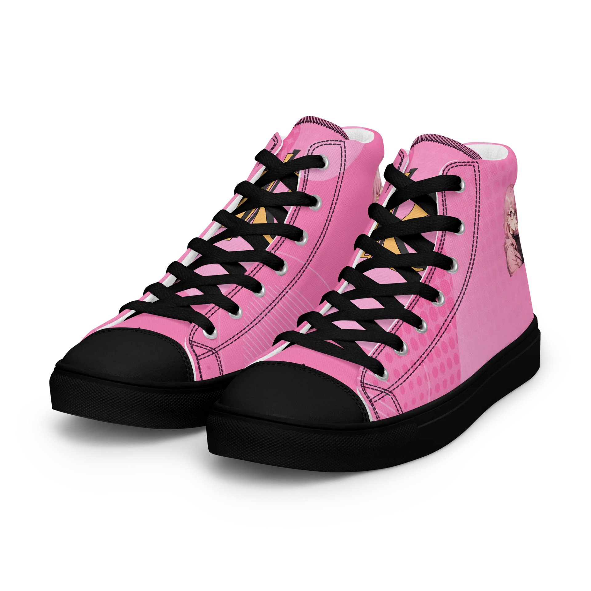 (PINK WAIFU) K Women's High Top Canvas Shoes product image (6)