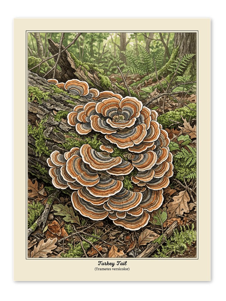 Turkey Tail Fungi Poster product image (1)