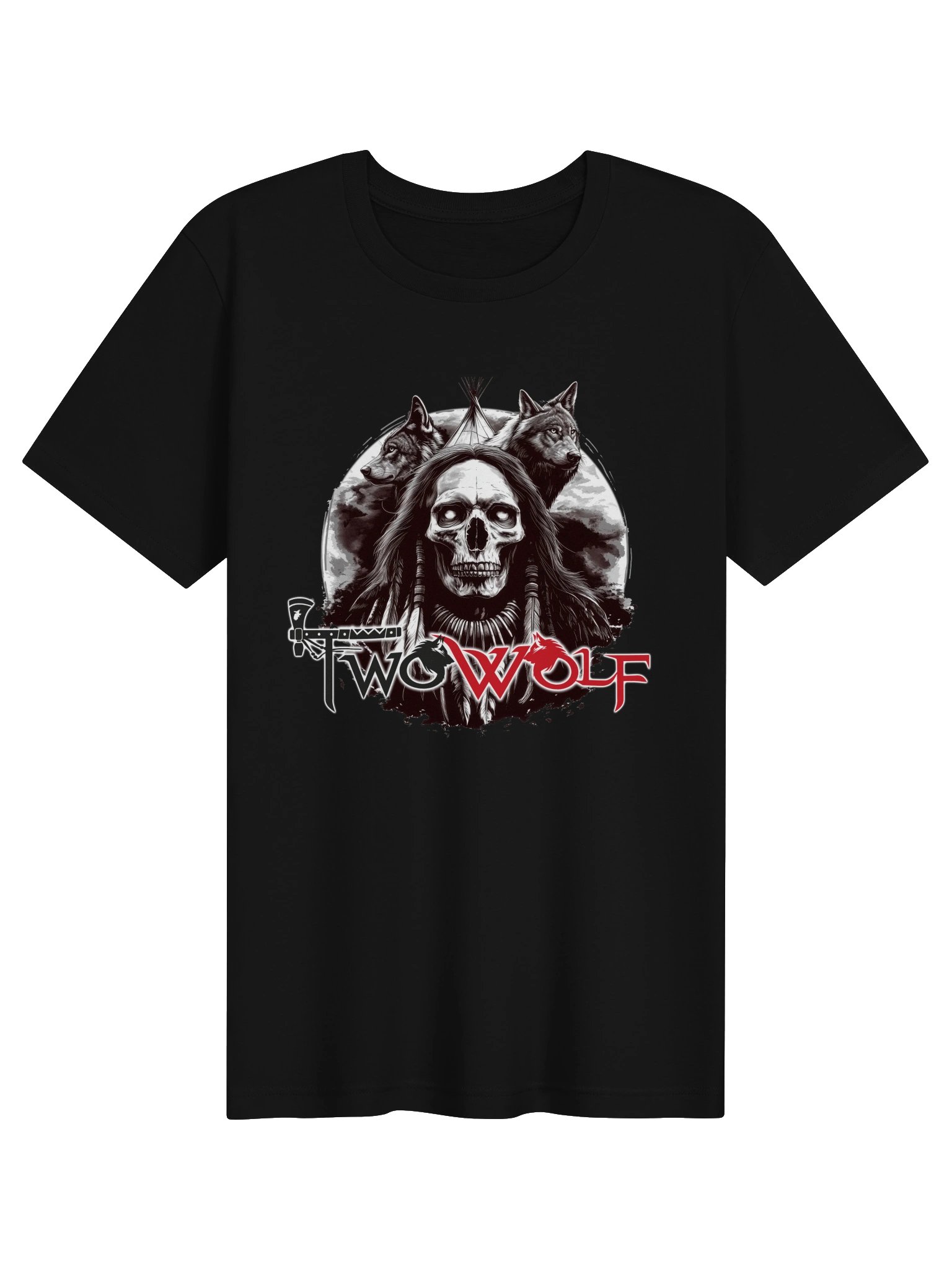Two Wolf Skull Wolf Graphic T product image (1)