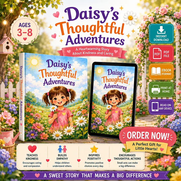 Daisy's Thoughtful Adventures | Children's Storybook PDF | Printable eBook | Ages 3–8 | Instant Download product image (1)