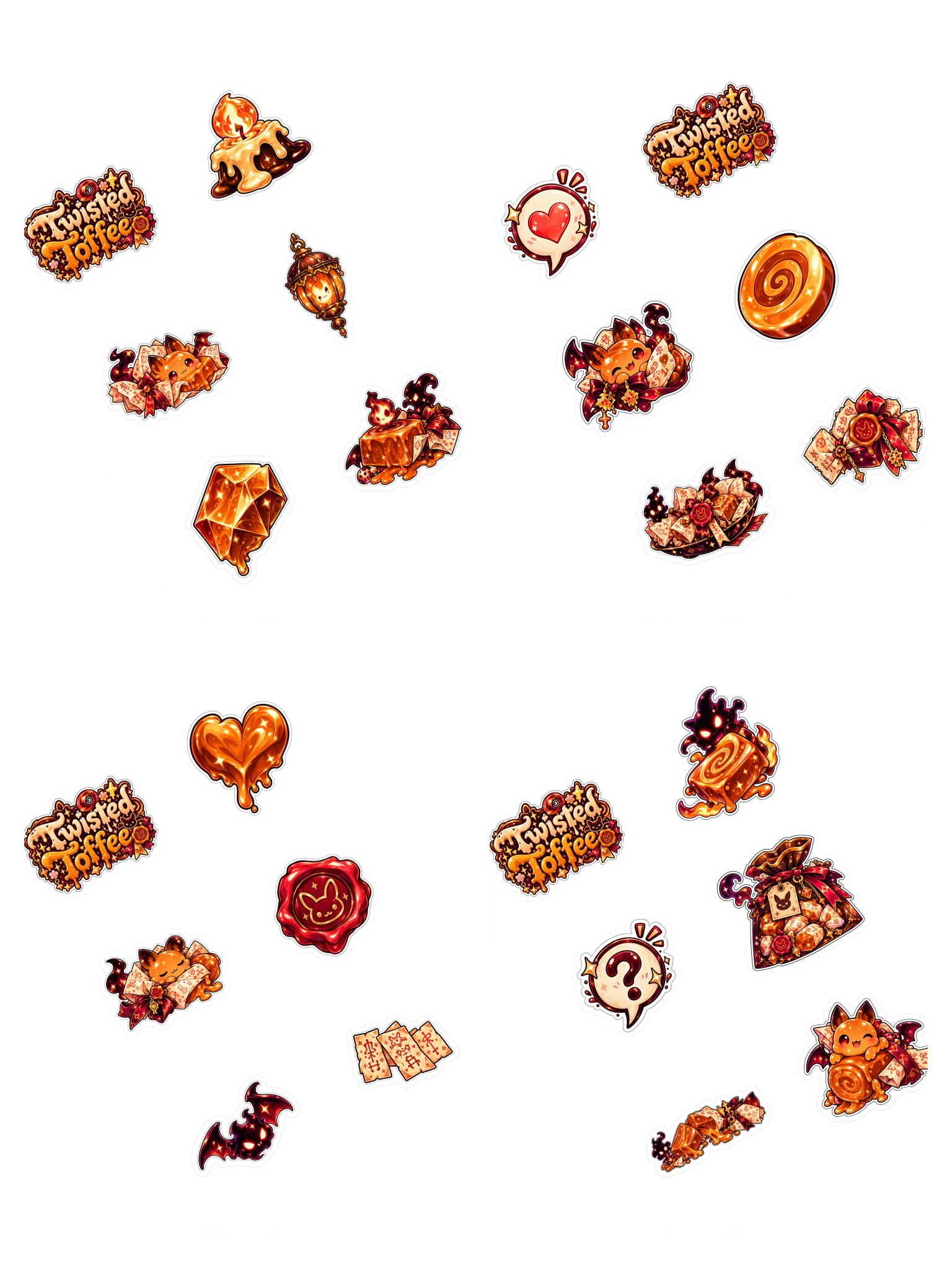 The AFK Cafe™ Twisted Toffee | Complete 24-Piece Sticker Bundle product image (1)