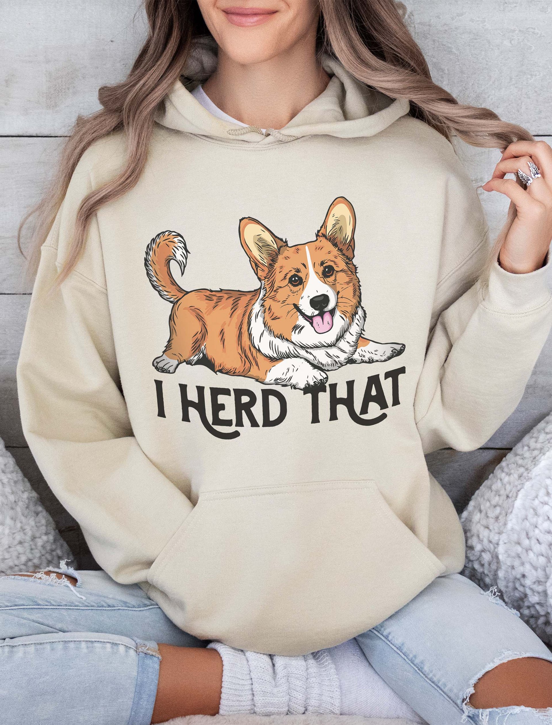 I Herd That Hooded Sweatshirt of a Cardigan Welsh Corgi | Funny Hoodie for Herding Dog Paw-rents product image (2)