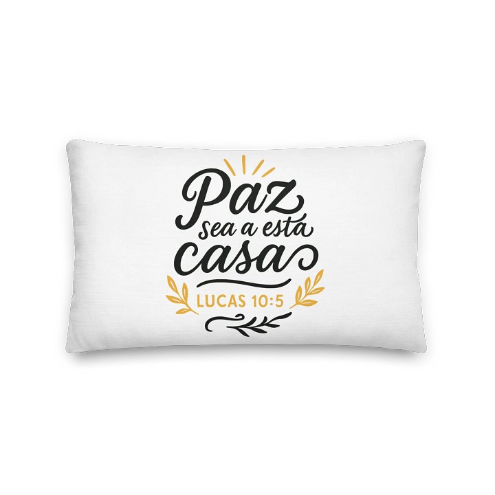 Premium Christian Pillow (Spanish) – Luke 10:5 product image (1)
