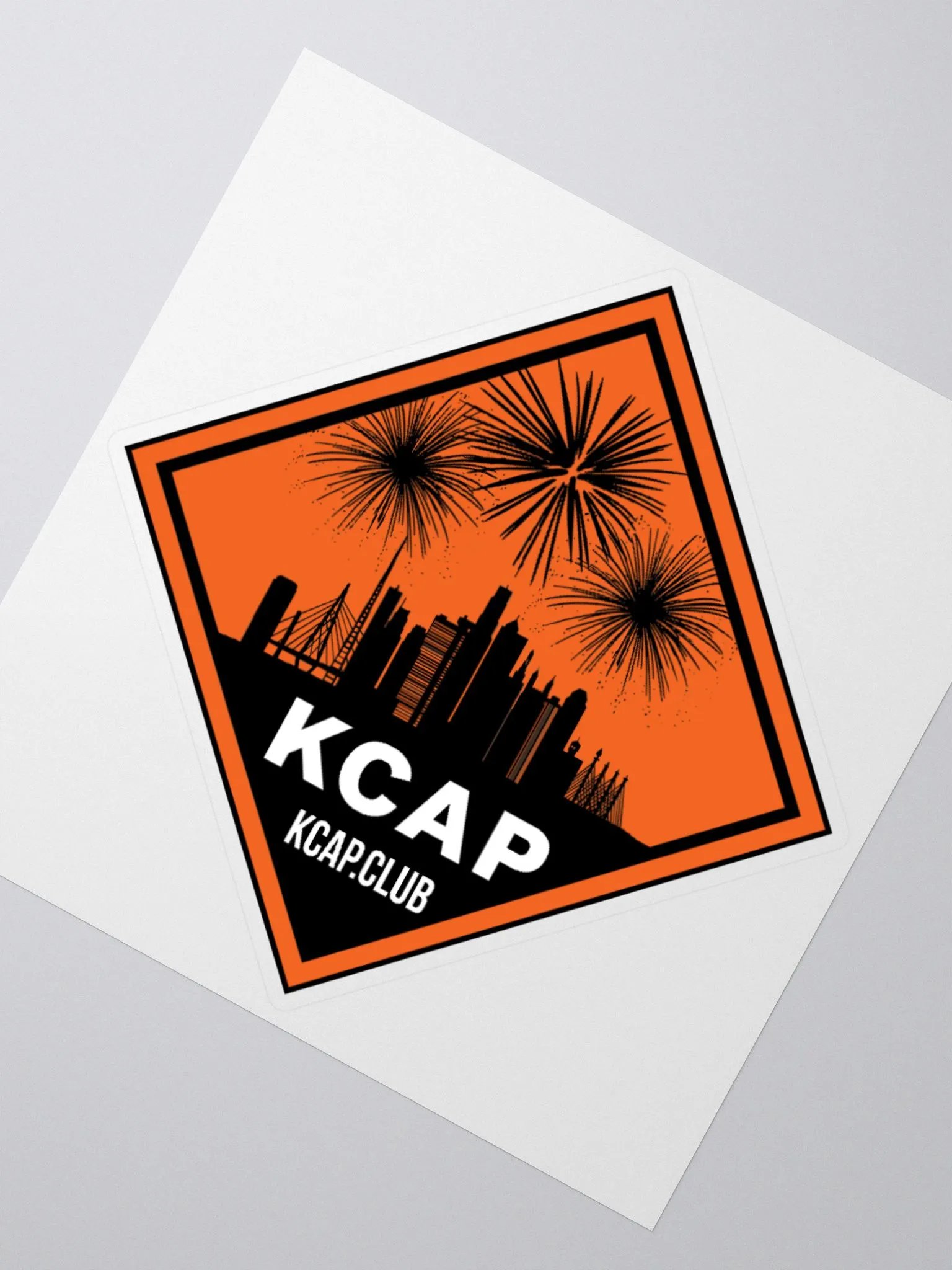 KCAP Stickers - Black Logo on Orange product image (2)