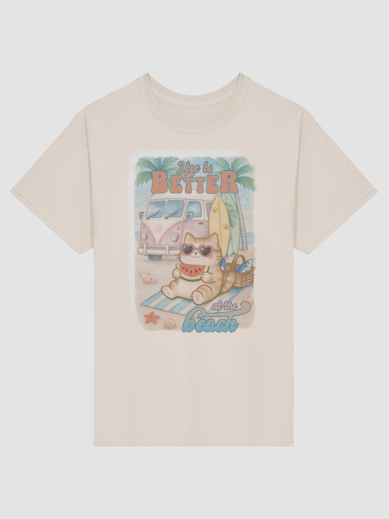 Summer Surf Cat -Unisex Tee Heavyweight product image (1)