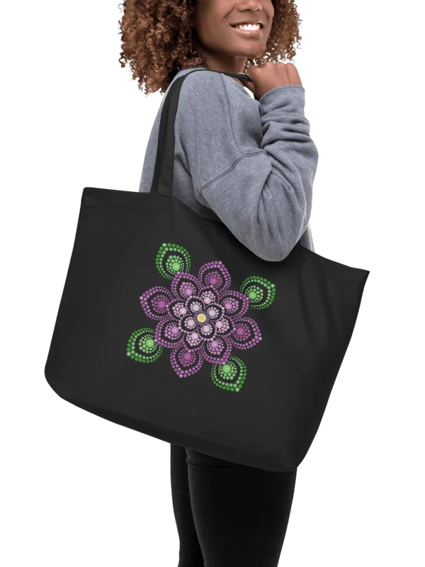 Purple and Green Mandala Organic Cotton Tote Bag product image (2)