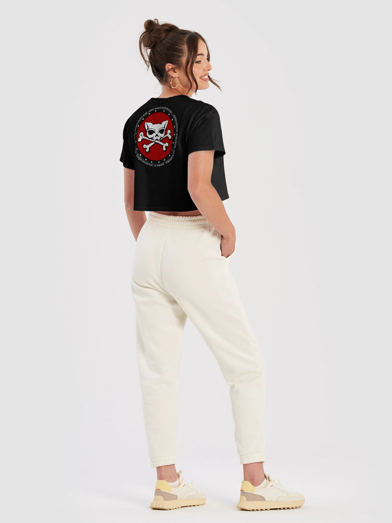 Red Kat Skull + My Politics Women's Croptop product image (4)