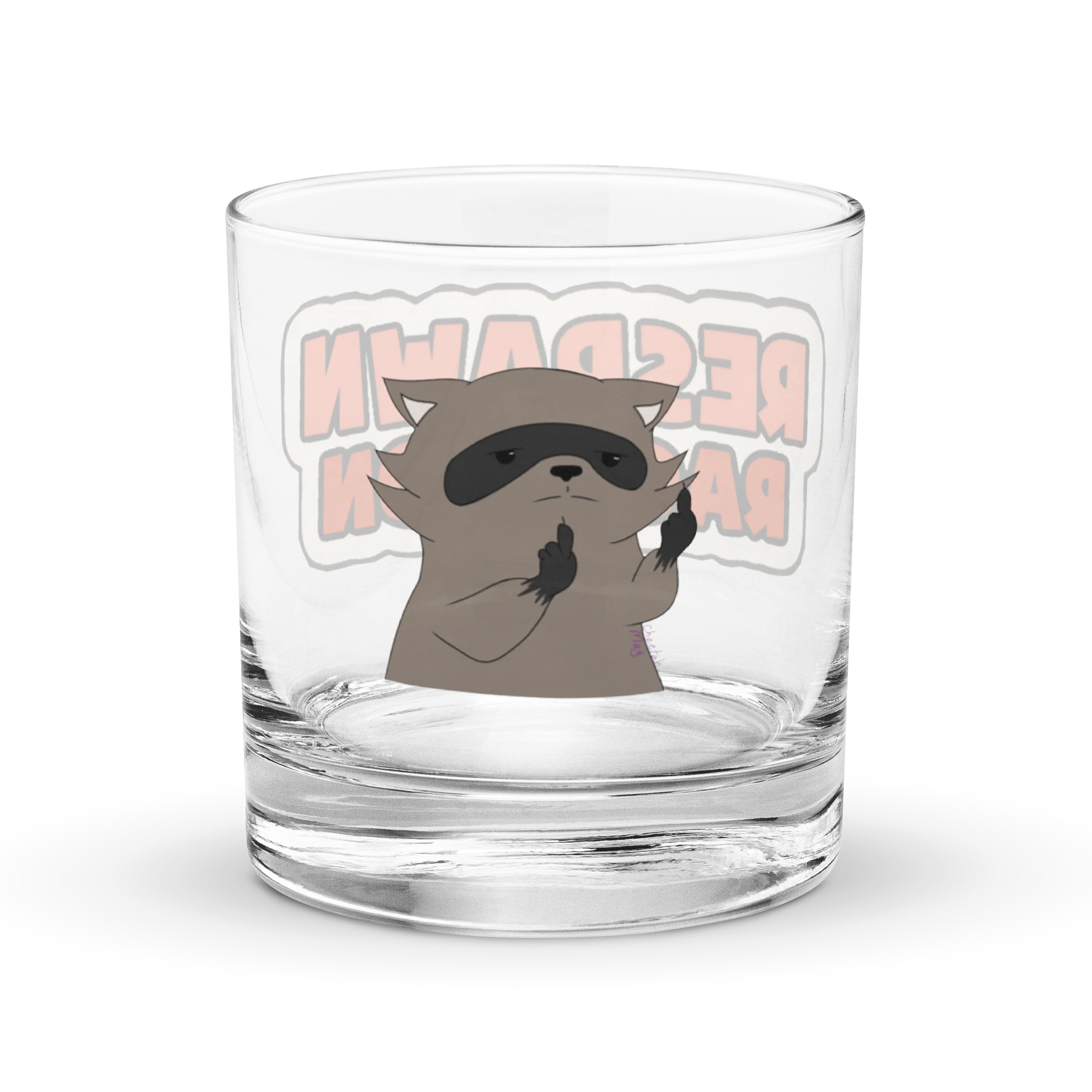 RespawnRaccoon's Middle Finger Rocks Glass product image (3)
