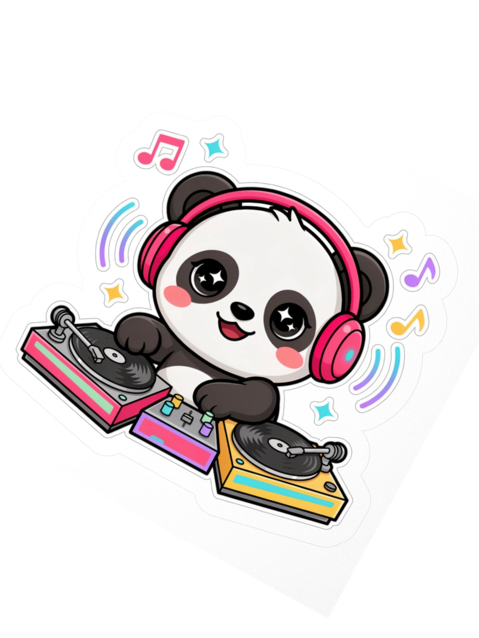 Panda DJ Kiss Cut Sticker product image (5)