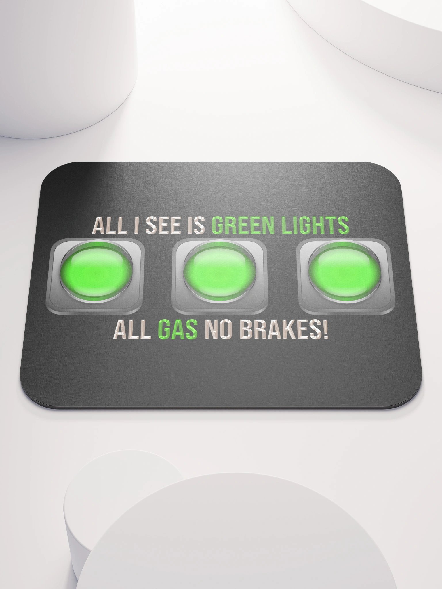 All I See Is Green Lights, Blk Mouse Pad BV product image (1)