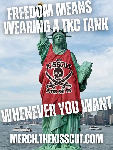 And the rocket's red glare, the bombs bursting in air gave proof through the night that our merch was still there: