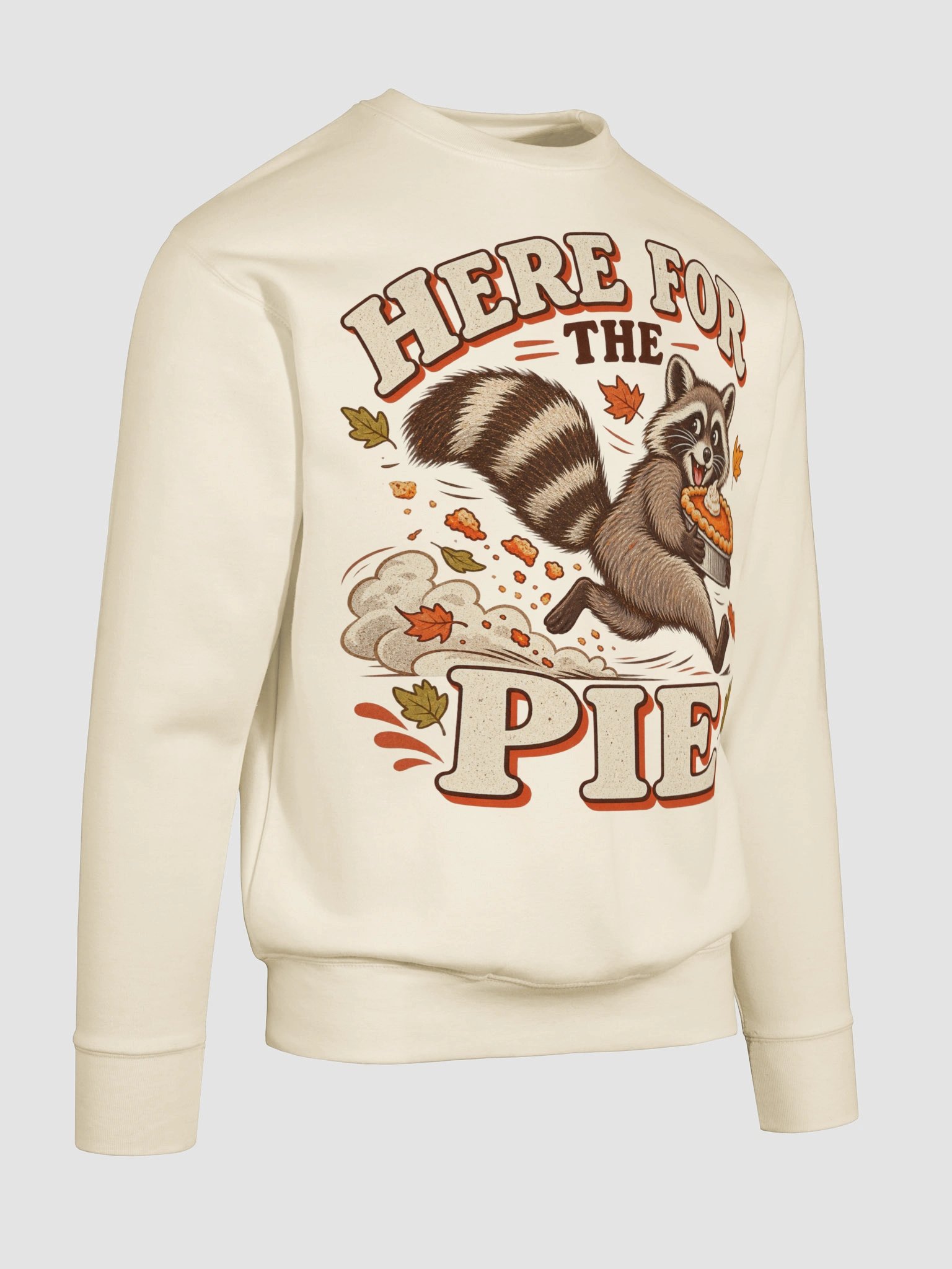 Here for the Pie Raccoon Sweatshirt | Funny Thanksgiving Animal Crewneck product image (6)