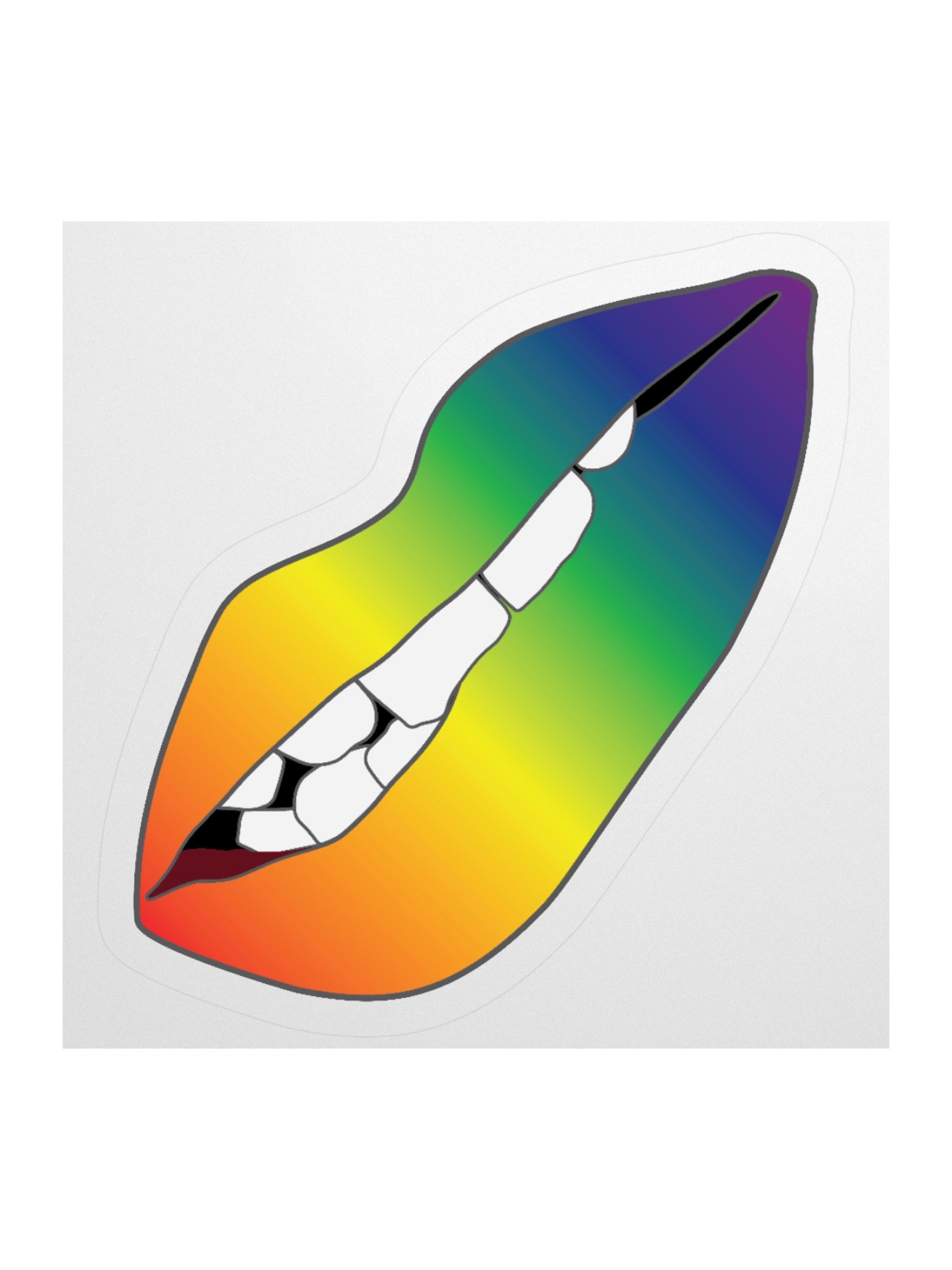 Rainbow Pride Gradient Biting Lips Sticker product image (2)