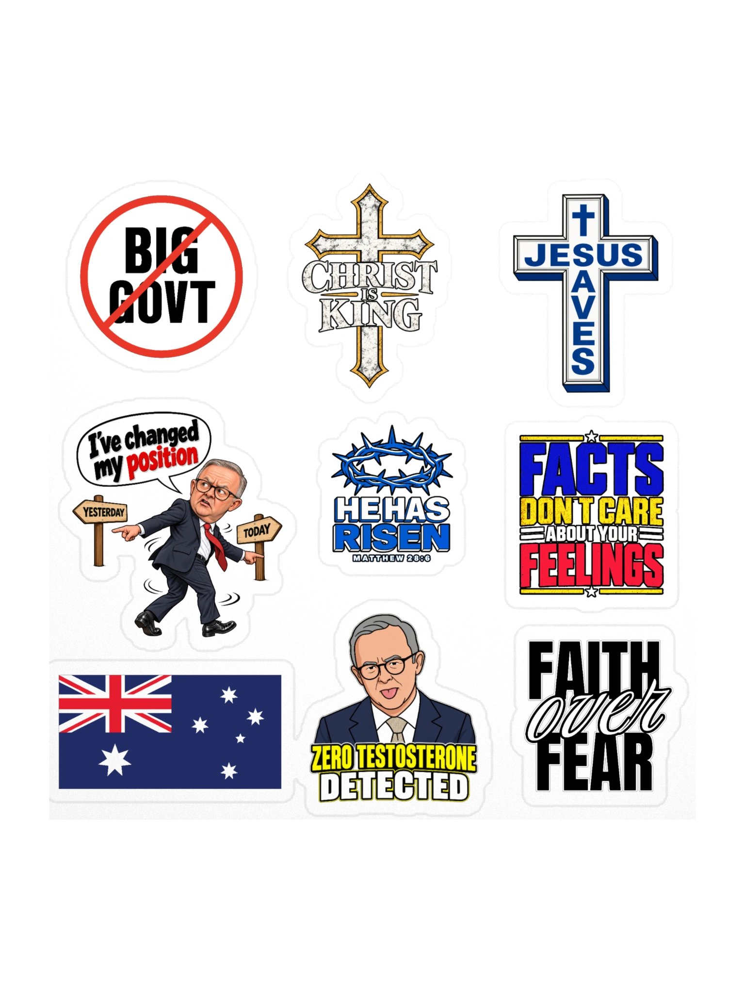 Staunch Sticker Pack – Aussie, Faith & Freedom Edition product image (1)