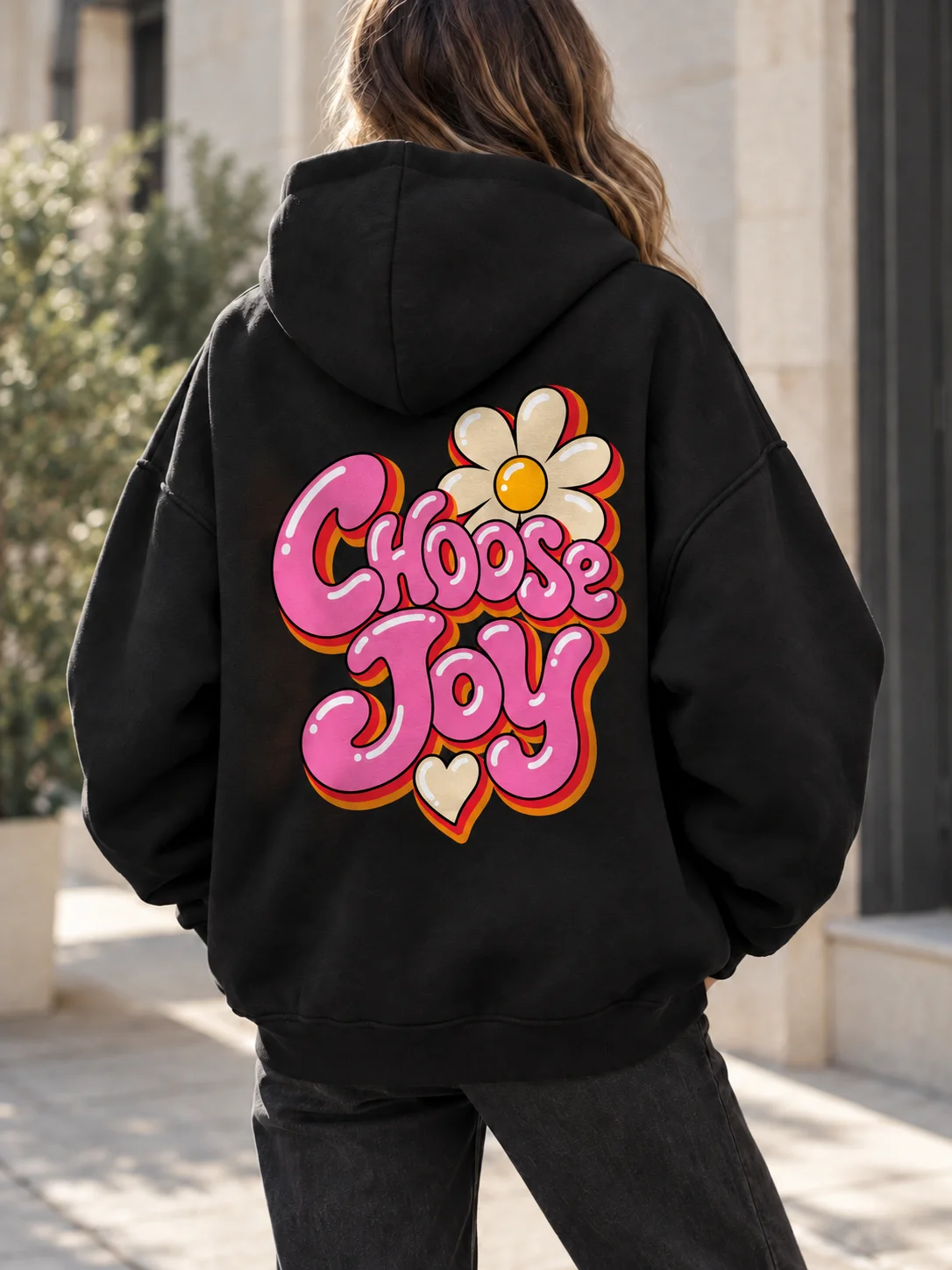 Choose Joy PNG – Retro Daisy Inspirational Shirt Design product image (4)