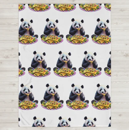 Cozy Vibes Panda Nacho Party Soft Fleece Blanket product image (1)